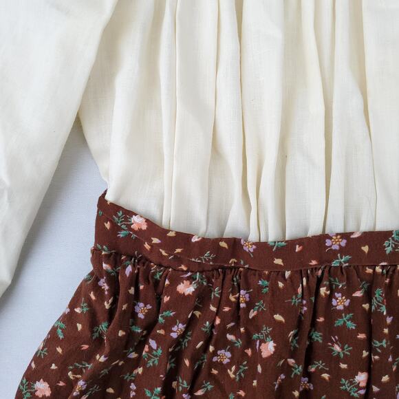 VTG Peasant Prairie Polly Finders Hand smocked Dress 1960s Bishop Sleeve Sz 8 - Picture 7 of 16